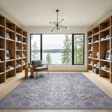 Purple Grey Traditional Persian Area Rug