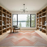 Orange Terracotta Zigzag Geometric Area Rug