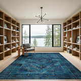 Traditional Persian Indigo Blue Persian Medallion Area Rug