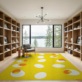 Sunny Fried Eggs Yellow Kids Area Rug