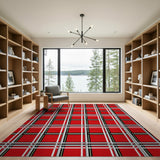 Bold Red Plaid Tartan Area Rug
