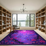 Purple Enchanted Forest Moonlit Area Rug