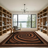 Orange Hypnotic Orange Vortex Area Rug