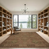 Brown and Tan Southwestern Geometric Area Rug in Brown Tones