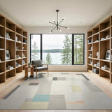 Multi-color and Patterns Modern Geometric Block Area Rug