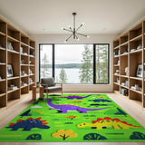 Playful Dinosaur Kids Cartoon Area Rug