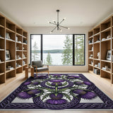 Purple Thistle Celtic Knot Area Rug