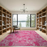 Abstract Area Pink Swirling Pink Abstract Area Rug