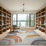 Abstract Overlapping Arch Multi-Color Area Rug