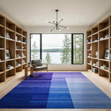 Purple to Blue Gradient Geometric Area Rug