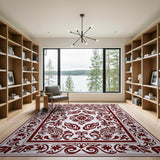 Ornate Traditional Persian Ornate Red Persian Floral Area Rug