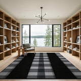 Rustic Farmhouse Black White Checkered Rustic Farmhouse Rug