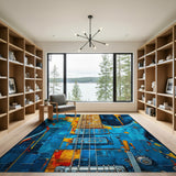 Abstract Electric Guitar Area Rug