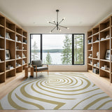 Golden Swirl Abstract Area Rug