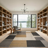 Textured Geometric Patchwork Area Rug