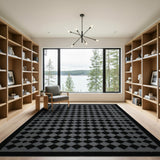 Bold Black White Diamond Harlequin Rug