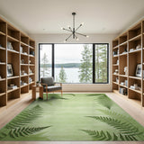 Lush Fern Leaf Green Area Rug