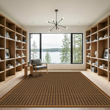 Brown Houndstooth Area Rug