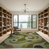 Abstract Swirl Multi-Color Area Rug