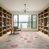 Blush Pink Organic Blob Pattern Area Rug