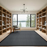 Grey Grid Geometric Area Rug