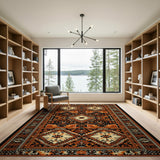 Orange Bold Southwestern Geometric Area Rug