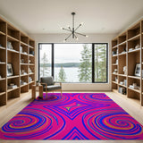 Multi-color and Patterns Vibrant Pink Swirl Abstract Area Rug