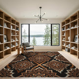 Ikat Mandala Heritage Rug in Brown Tones