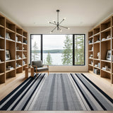 Black and White Bold Striped Bold Black White Striped Geometric Area Rug