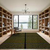 Yellow Zigzag Geometric Area Rug