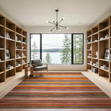 Vibrant Multi-Color Striped Southwestern Rug
