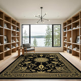 Luxurious Gold Mandala Persian Area Rug