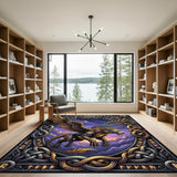 Mythical Golden Dragon Area Rug