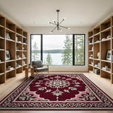Ornate Maroon Persian Floral Area Rug