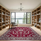 Ornate Red Persian Floral Medallion Rug
