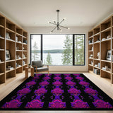 Vibrant Purple Geometric Diamond Area Rug