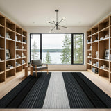 Black and White Stripe Bold Black White Vertical Stripe Area Rug