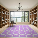 Purple White Honeycomb Geometric Area Rug
