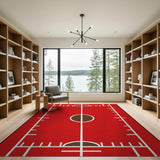 Red Basketball Court Geometric Modern Area Rug