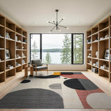 Abstract Geometric Circle Area Rug