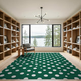 Geometric Modern Vibrant Green Polka Dot Area Rug