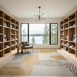 Abstract Area Beige and Neutral Abstract Organic Shapes Beige Area Rug