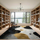 Gold Wave Abstract Area Rug