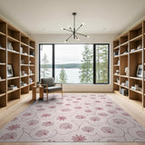 Blush Pink Seashell Flower Outline Area Rug