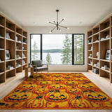 Halloween Jack-o-Lantern Pumpkin Area Rug