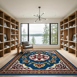 Navy Traditional Persian Navy Persian Medallion Area Rug