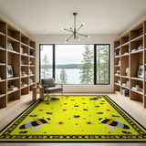 Sunny Yellow Bumblebee Meadow Area Rug