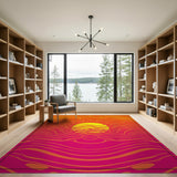 Vibrant Sunset Waves Area Rug