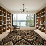 Luxurious Gold Paisley Persian Area Rug