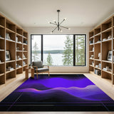 Abstract Area Purple Purple Wave Abstract Area Rug